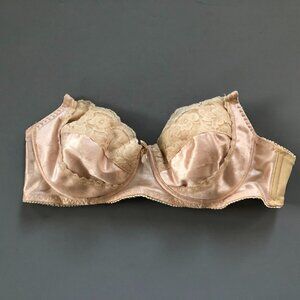 VINTAGE ISADORA PACCINI STRAPLESS PADDED UNDERWIRE BRA WITH LACE SIZE 36B